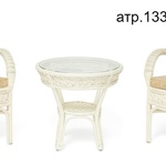 Комплект террасный ANDREA (стол кофейный со стеклом + 2 кресла + подушки) в Армавире